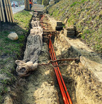 Verlegte Rohrverbände imKronentraufbereich einigerBäume