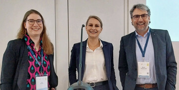 FLL-Geschftsfhrerin Lea Nollen, Dr. Jutta Katthage vom Bundesinstitut fr Sportwissenschaft (BISp) und Prof. Martin Thieme-Hack von der Hochschule Osnabrck