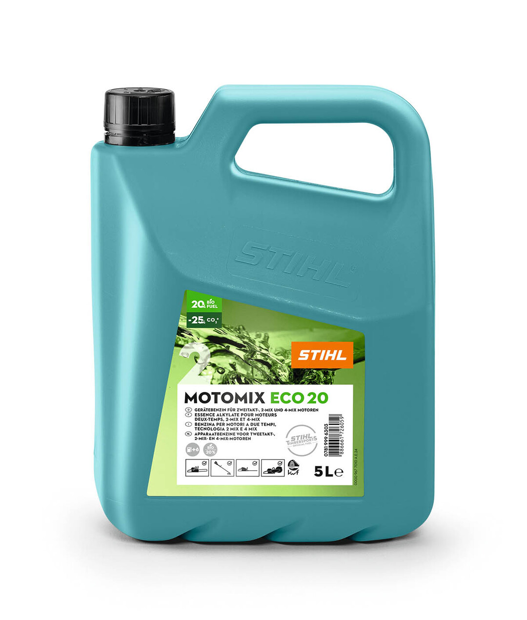 Mit dem neuen MotoMix ECO 20 bietet STIHL einen vorgemischten Sonderkraftstoff mit einem 20-prozentigen Anteil an Rohstoffen aus regenerativen Quellen fr den nachaltigeren Betrieb von Gerten mit 2-Takt-Motoren.