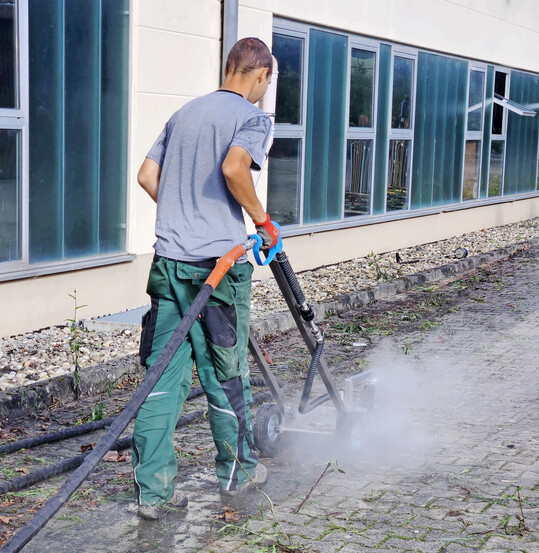 Trotz einfacher Bedienung ist Sorgfalt bei der Anwendung gefragt. Fährt man zu schnell, werden die Pflanzen nicht restlos verbrüht.