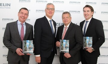 Christian Dummler, Geschftsfhrer und Chief Financial Officer, Peter Gerstmann, Vorsitzender der Geschftsfhrung, Michael Heidemann, stellvertretender Vorsitzender der Geschftsfhrung, und Jrgen-Philipp Knepper, Geschftsfhrer, prsentieren die Jahresergebnisse fr das Geschftsjahr 2015 auf dem Bilanzpressegesprch in Garching bei Mnchen.