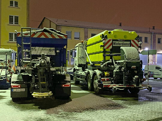 Die Grofahrzeuge starten in den Betriebssttten morgens um 4 Uhr.