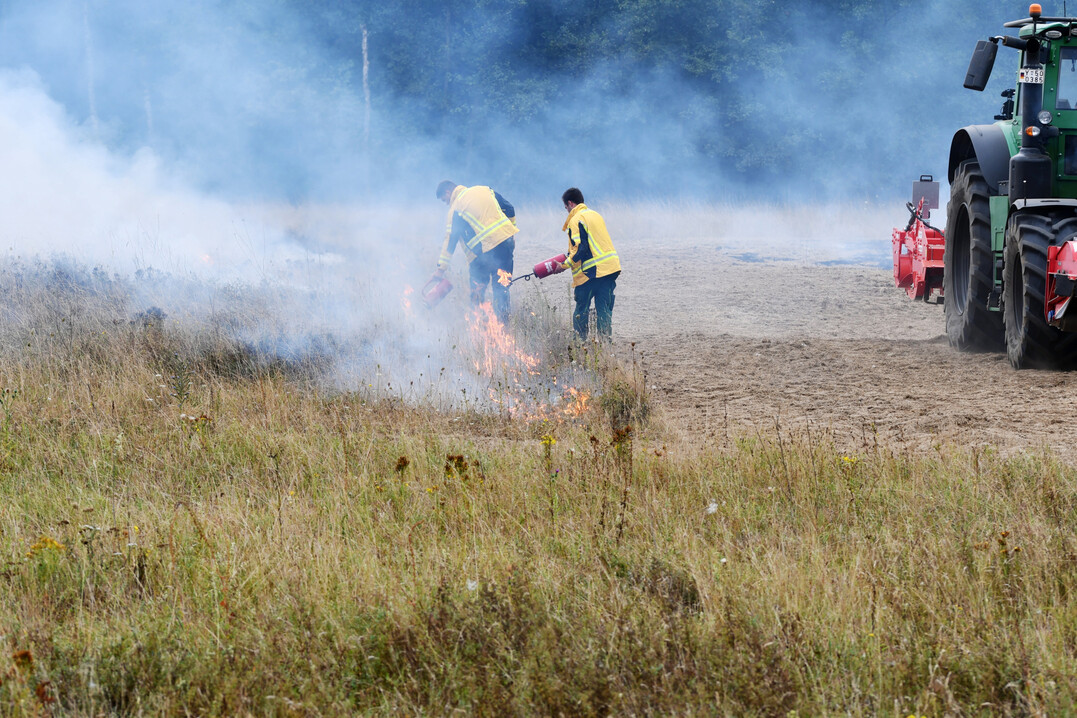 Grundlagenforschung bei der Bundeswehr: Unter wissenschaftlicher Begleitung werden Grasflächen abgebrannt.
