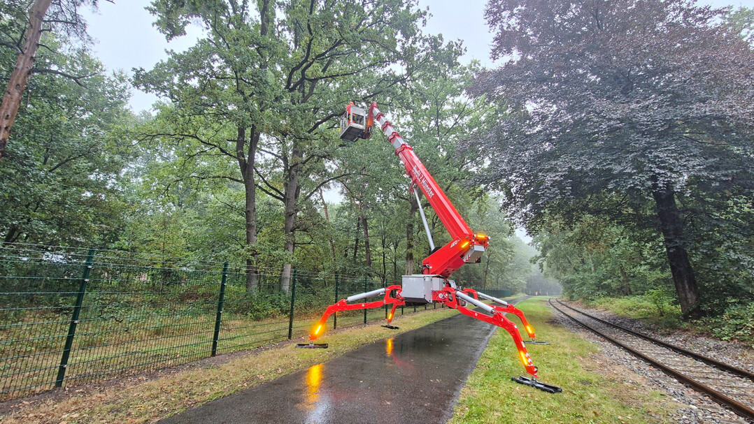 Für Baumarbeiten kommen Arbeitsbühnen zum Einsatz.