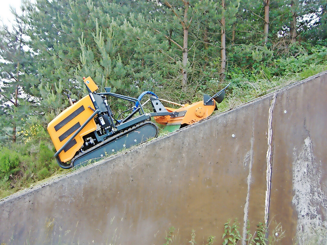 Eines der dienstältesten Pflegegeräte ist die funkgesteuerte Mähräupe Niko 1.