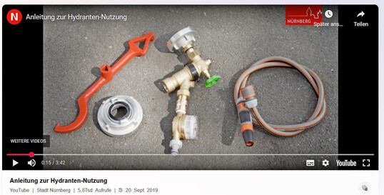 Screenshot: Anleitung der Stadt Nürnberg zur Hydranten-Nutzung