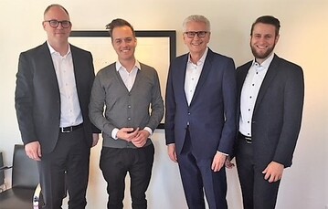 v.l.n.r.: Thomas Braun (Geschftsfhrung L&G), Nicholas Neerpasch (Geschftsfhrung GFP), Ulrich Geiger (Geschftsfhrender Gesellschafter L&G), Alexander Geiger (Geschftsfhrender Gesellschafter L&G) 