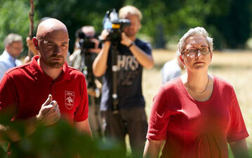Bundesbauministerin Klara Geywitz bei der Vorstellung des Bundesprogramms Anpassung urbaner Rume an den Klimawandel