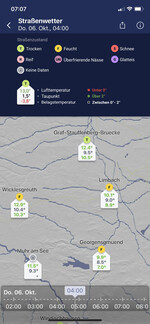 Karte mit den automatischen Straßenwetterstationen