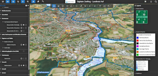 Visualisierung von Bildung, Gesundheit, Hochwasser, Breitband und mehr – interaktiv im Digitalen Zwilling