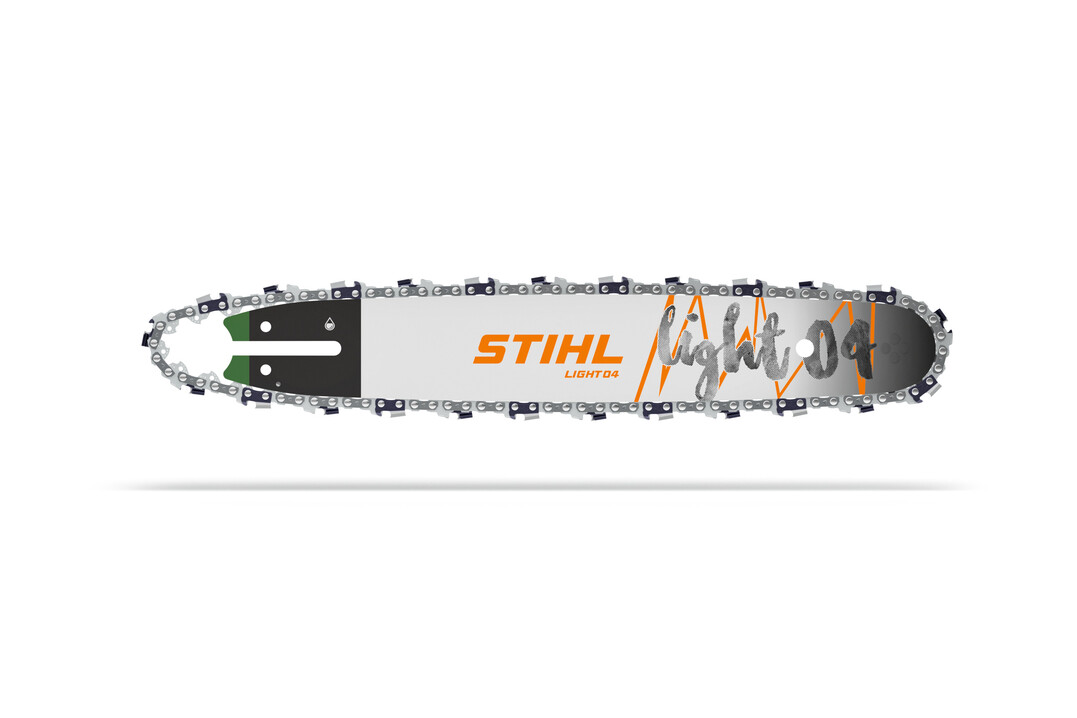 Fr STIHL Motorsgen der mittleren Leistungsklasse gibt es eine neue Schneidgarnitur: Die 3/8" PS3 Pro-Sgekette in Kombination mit der Light 04 1,1 mm-Fhrungsschiene ermglicht ein effizienteres Arbeiten, ohne zu verklemmen.
