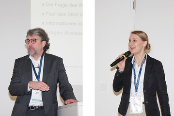 Prof. Martin Thieme-Hack von der Hochschule Osnabrck und Dr. Jutta Katthage vom Bundesinstitut fr Sportwissenschaften fhren durch das Programm.