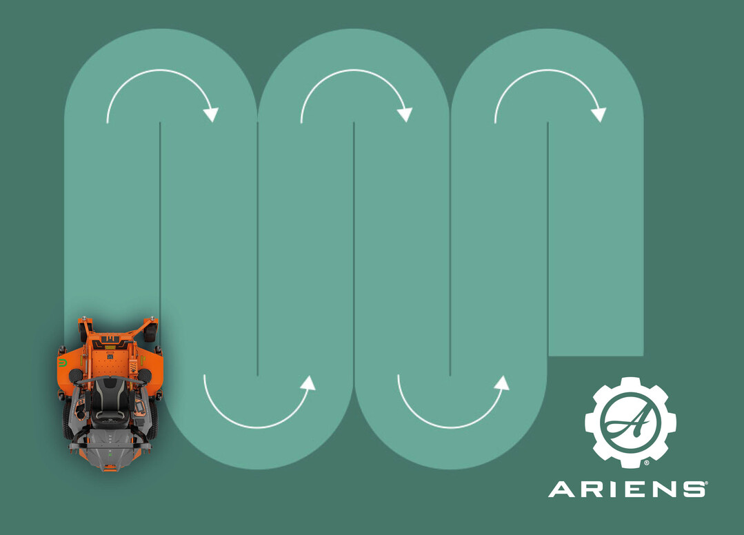 Mit einem Ariens Zero-Turn-Mher wendet man direkt auf der Stelle: ohne Zeitverlust, mit minimalem Kraftaufwand an den Hebeln und ohne Gras im Wendekreis stehenzulassen.