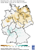 Bodenfeuchte in Deutschland vom Wetterbericht 01.12.2022