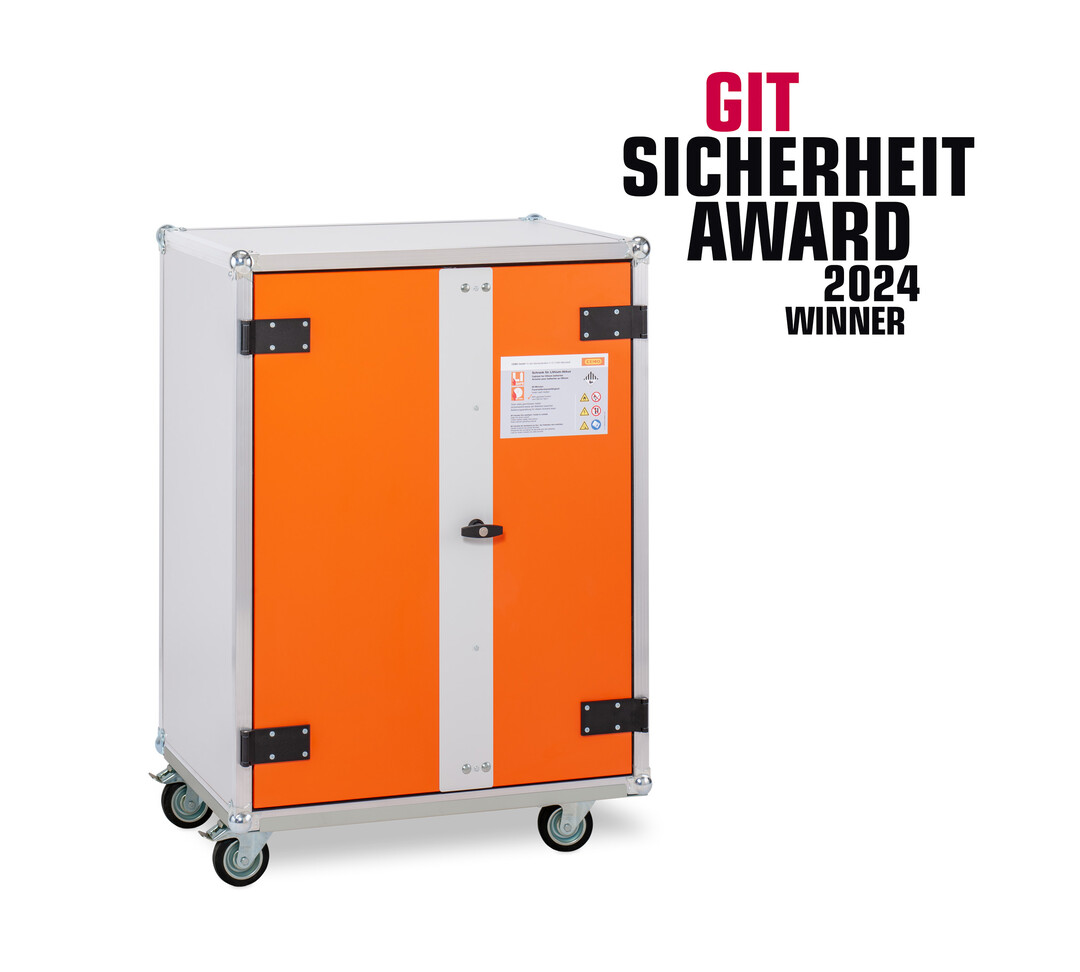 Lithiumionenladeschrank schützt bei Akkudefekt gegen Folgeschäden