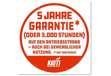Die Garantie fr den Antriebsstrang bei KIOTI-Traktoren wurde auch bei gewerblicher Nutzung erweitert.