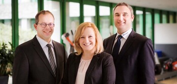 v.l.n.r.: Harry Heffels (Sales Manager Commercial Lawn & Garden), Carmen Zttl (PR & Social Media) und Michael Himler (Manager After Sales Business Development) 