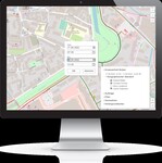 PC-Display mit Auswertung in der Karte