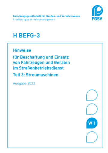 Ausgabe 2022 des TitelsHinweise fr Beschaffung und Einsatz von Fahrzeugen und Gerten im Straenbetriebsdienst - Teil 3: Streumaschinen.