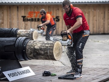 Andreas Auernhammer an der Stock Saw.