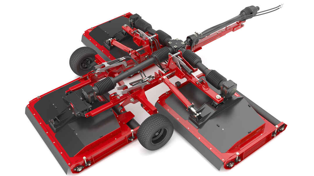 Ergänzt werden kann der Toro Outcross 9060 oder auch jedes andere geeignete Zugfahrzeug durch das Anbaugerät dem Schleppmähwerk „Toro Groundsmaster 1200“ mit 3,7 m-Schnittbreite.