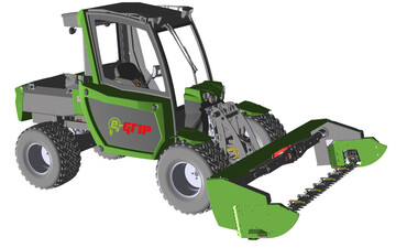 Der e-Grip aus dem Hause Sauerburger verbindet bewährte Grip4 Qualität mit umweltfreundlicher Antriebstechnologie. Er lässt sich vielseitig mit Mäh-, Schlegel- und Sichelmulchgeräten einsetzen.