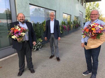 von links: Gerhard Zh, Martin Richter-Liebald, Geschftsfhrer der Bayerischen Landesartenschau GmbH, und Roland Albert